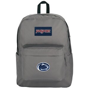 gray JanSport backpack with embroidered Penn State Athletic Logo